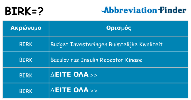 Τι σημαίνει birk ηρεμήσει