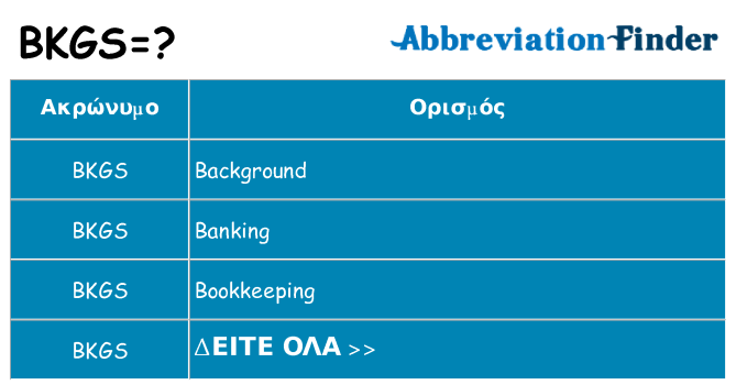 Τι σημαίνει bkgs ηρεμήσει