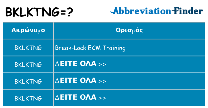 Τι σημαίνει bklktng ηρεμήσει