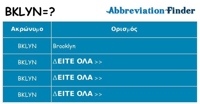 Τι σημαίνει bklyn ηρεμήσει