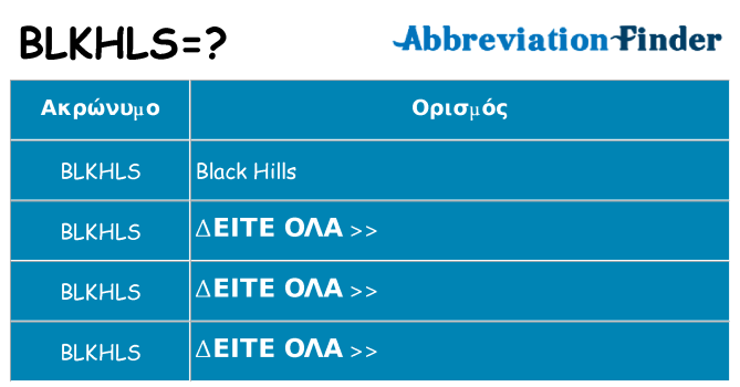 Τι σημαίνει blkhls ηρεμήσει
