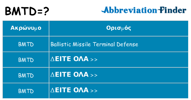 Τι σημαίνει bmtd ηρεμήσει