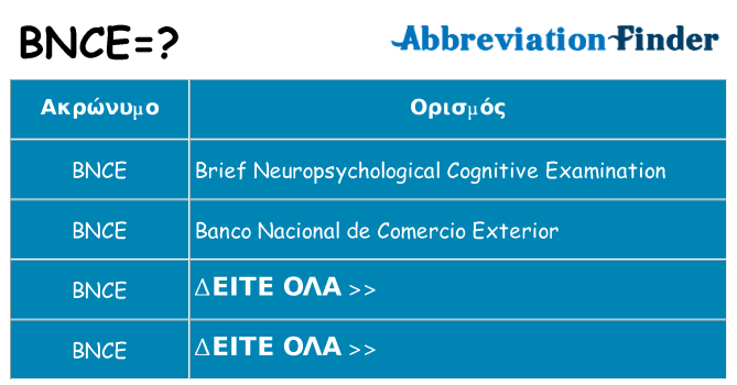 Τι σημαίνει bnce ηρεμήσει