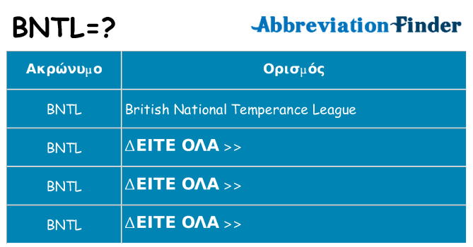 Τι σημαίνει bntl ηρεμήσει