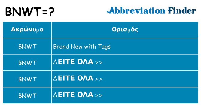 Τι σημαίνει bnwt ηρεμήσει