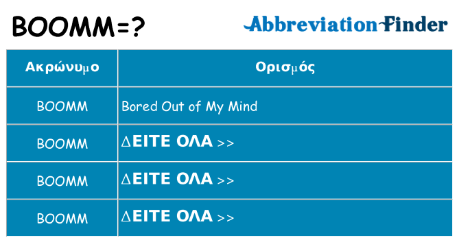 Τι σημαίνει boomm ηρεμήσει
