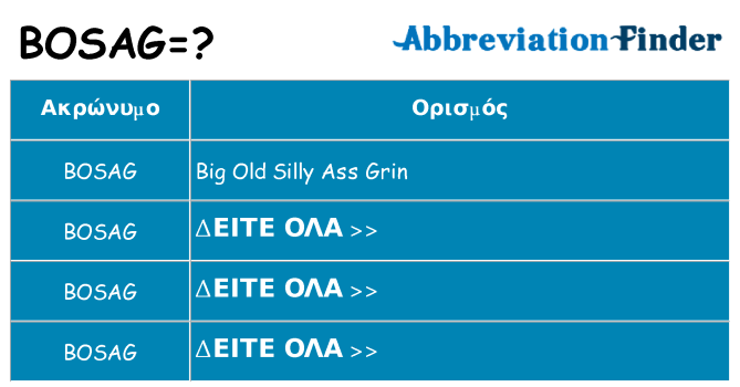 Τι σημαίνει bosag ηρεμήσει