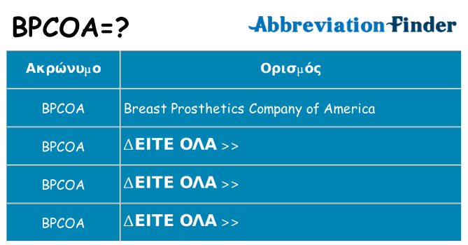 Τι σημαίνει bpcoa ηρεμήσει