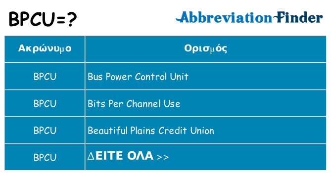 Τι σημαίνει bpcu ηρεμήσει