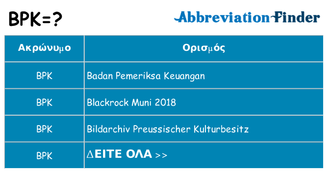 Τι σημαίνει bpk ηρεμήσει