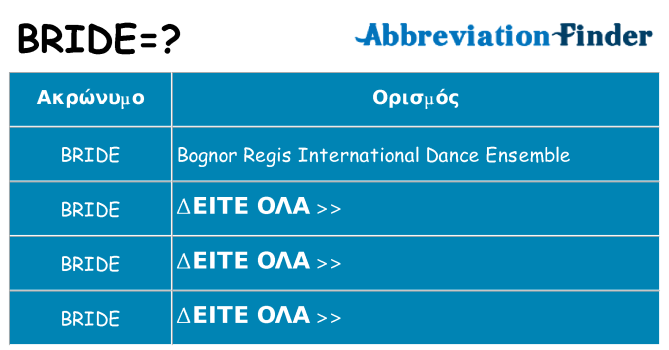 Τι σημαίνει bride ηρεμήσει