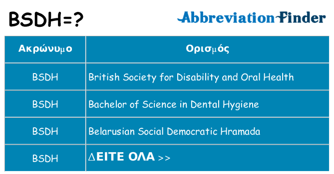 Τι σημαίνει bsdh ηρεμήσει