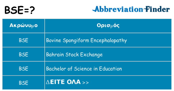 Τι σημαίνει bse ηρεμήσει