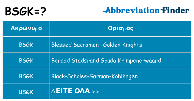 Τι σημαίνει bsgk ηρεμήσει