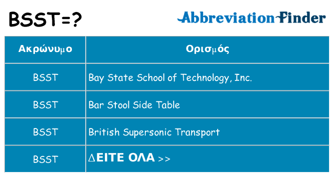 Τι σημαίνει bsst ηρεμήσει