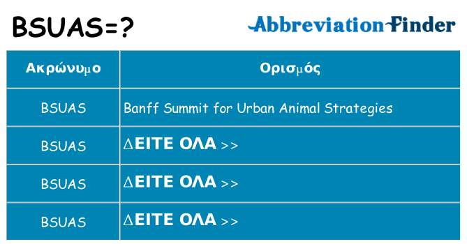 Τι σημαίνει bsuas ηρεμήσει