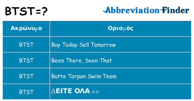 Τι σημαίνει btst ηρεμήσει