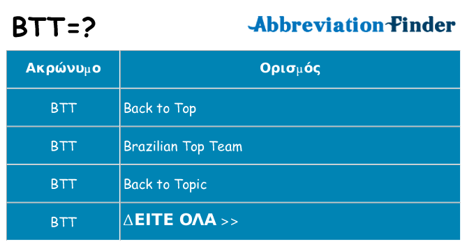 Τι σημαίνει btt ηρεμήσει