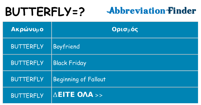 Τι σημαίνει butterfly ηρεμήσει