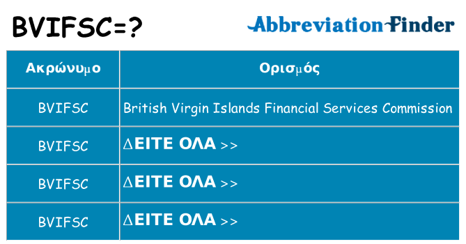 Τι σημαίνει bvifsc ηρεμήσει