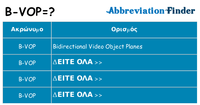 Τι σημαίνει b-vop ηρεμήσει