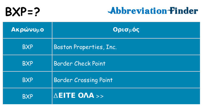 Τι σημαίνει bxp ηρεμήσει