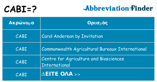 Τι σημαίνει cabi ηρεμήσει