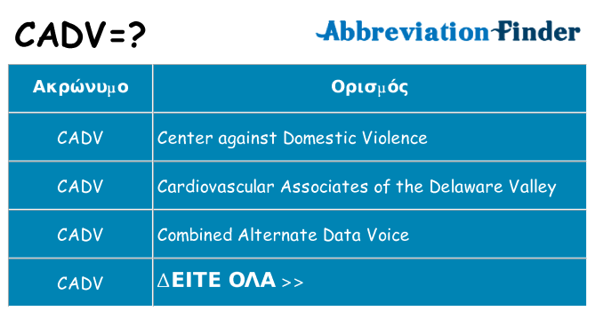 Τι σημαίνει cadv ηρεμήσει