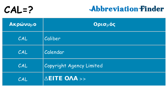 Τι σημαίνει cal ηρεμήσει