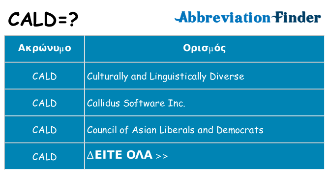 Τι σημαίνει cald ηρεμήσει