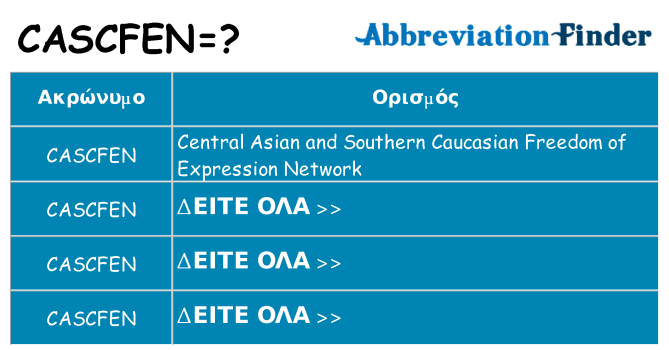 Τι σημαίνει cascfen ηρεμήσει