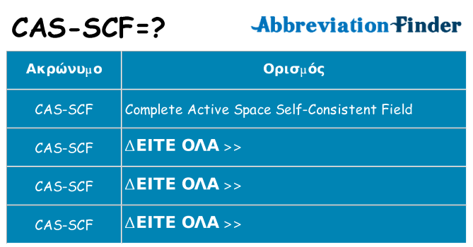 Τι σημαίνει cas-scf ηρεμήσει