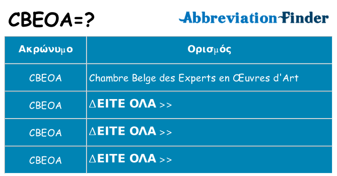 Τι σημαίνει cbeoa ηρεμήσει