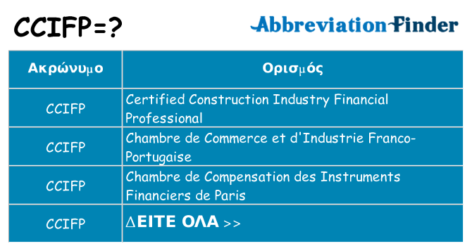 Τι σημαίνει ccifp ηρεμήσει
