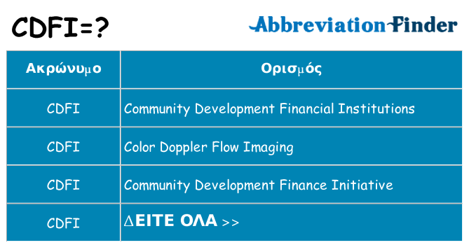 Τι σημαίνει cdfi ηρεμήσει