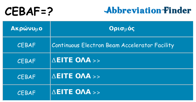 Τι σημαίνει cebaf ηρεμήσει