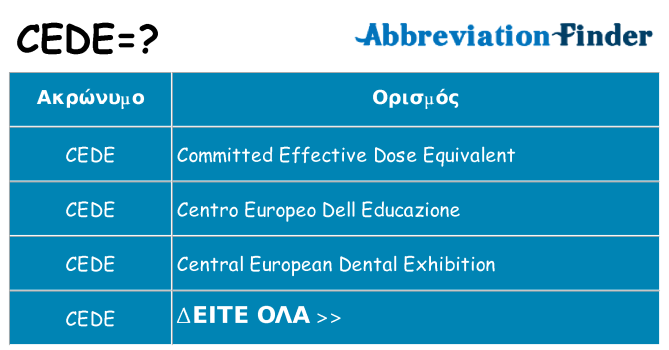 Τι σημαίνει cede ηρεμήσει