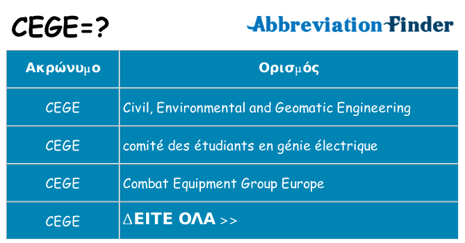 Τι σημαίνει cege ηρεμήσει