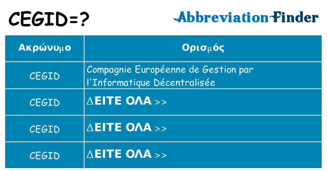 Τι σημαίνει cegid ηρεμήσει