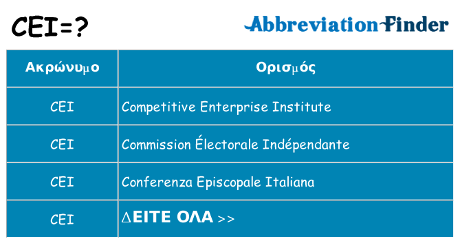 Τι σημαίνει cei ηρεμήσει