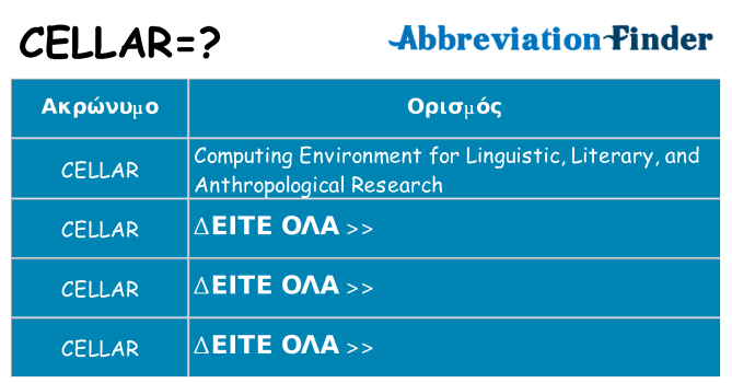 Τι σημαίνει cellar ηρεμήσει