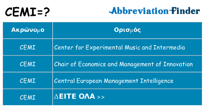 Τι σημαίνει cemi ηρεμήσει