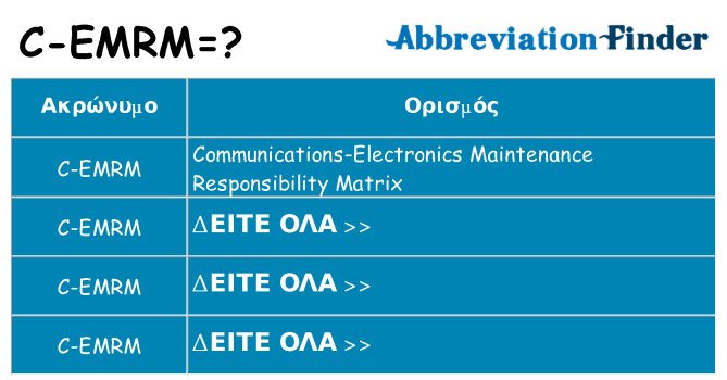 Τι σημαίνει c-emrm ηρεμήσει