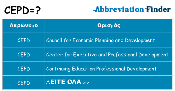 Τι σημαίνει cepd ηρεμήσει