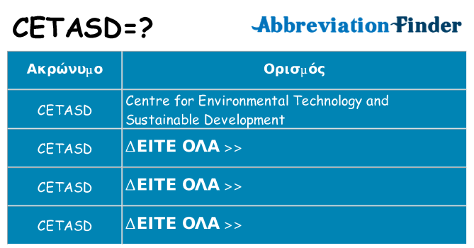 Τι σημαίνει cetasd ηρεμήσει