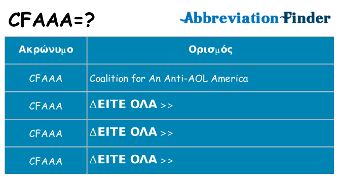 Τι σημαίνει cfaaa ηρεμήσει