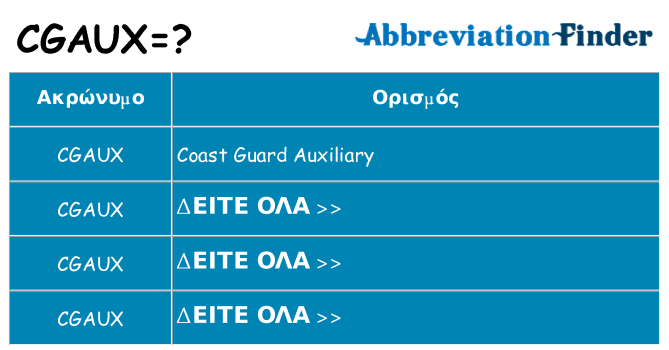 Τι σημαίνει cgaux ηρεμήσει