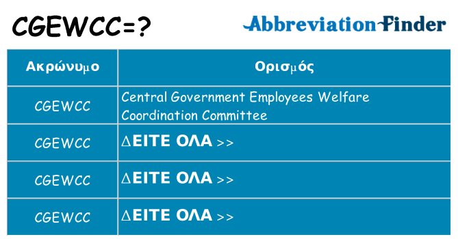 Τι σημαίνει cgewcc ηρεμήσει