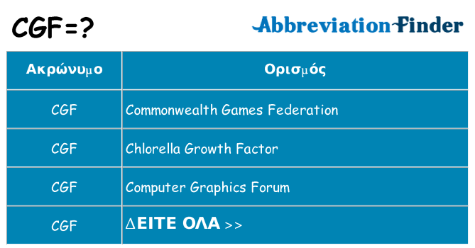 Τι σημαίνει cgf ηρεμήσει