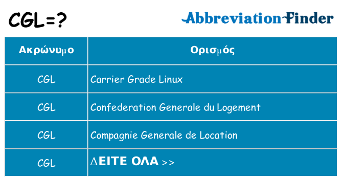 Τι σημαίνει cgl ηρεμήσει